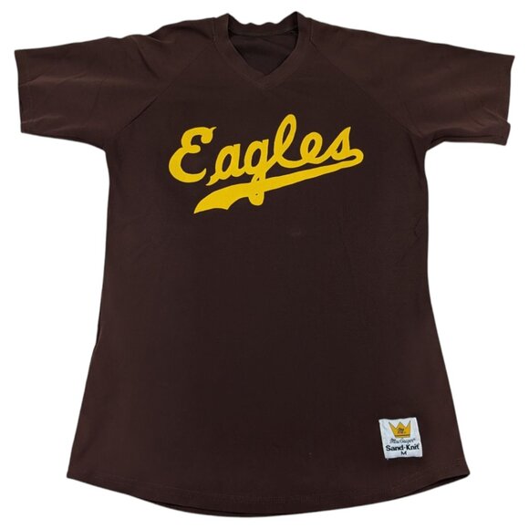 Vintage Sand-Knit MacGregor‎ Eagles Brown Yellow # 10 Pro Cut Jersey Size M - Picture 2 of 9